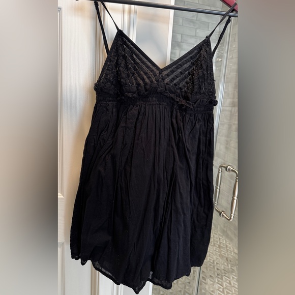 Zara Dresses & Skirts - Zara TRF Baby Doll Beach Cover Black Dress. Size L